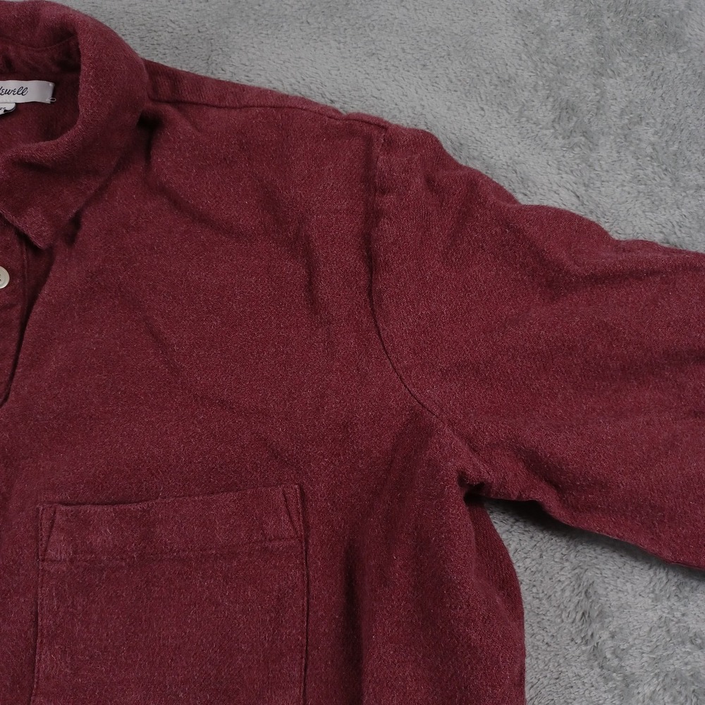 Madewell Shirt Womens XXS‎ Red Long Sleeve Button Up Pocket Top - Picture 3 of 8